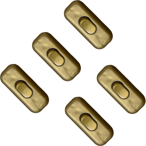 gloca 5er-Set thermoplastische Ein-/Aus-Drahtschalter, Farbe: Gold, 250 V