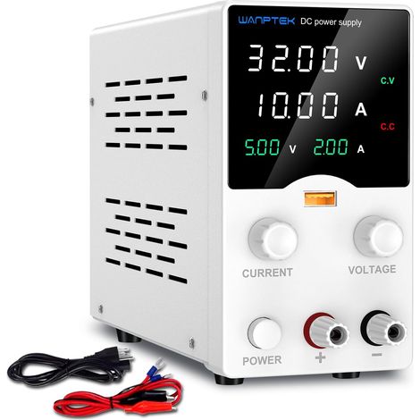 Alimentation DC Laboratoire 30V 10A Réglable Écran LED 4-Digits Haute Précision Variateur Encodeur Sorties USB Charge Rapide + Convertisseur CC Stabilisée pour Électronique (1/5)