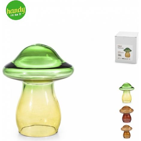 Contenitore H&H Fungo in Vetro Soffiato H 10, 12, 13 cm Assortito