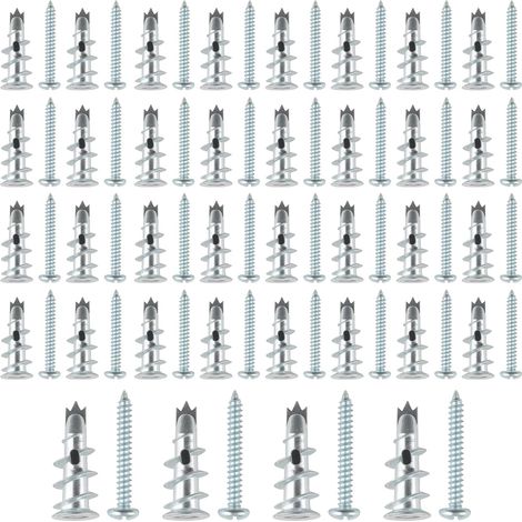 Lot de 80 fixations robustes pour plaques de plâtre, chevilles murales pour plaques de plâtre, vis d'ancrage autoperceuses pour murs creux, béton, briques (1/5)