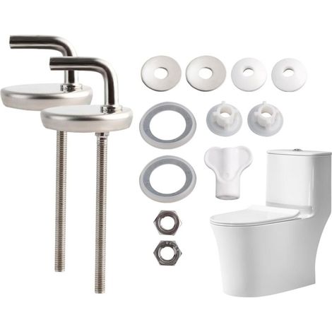 Charnières de Siège de Toilette en Acier Inoxydable, 2 Pièces Dos au Mur en Acier Inoxydable pour Charnières de Siège de Toilette, Charnières de Rechange pour Abattant de Toilette pour Bureau (1/5)