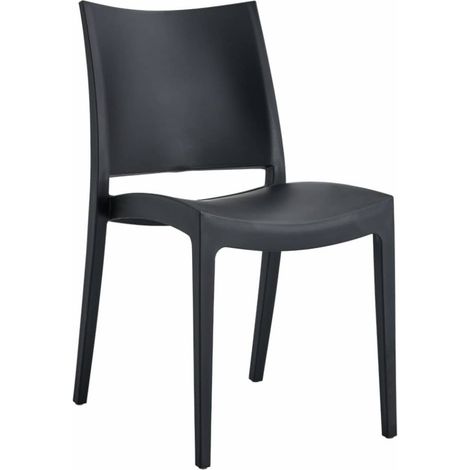 SEDIA POLIPROPILENE CUCINA BAR RISTORANTE GIARDINO INTERNO ESTERNO NERO 580FLAT
