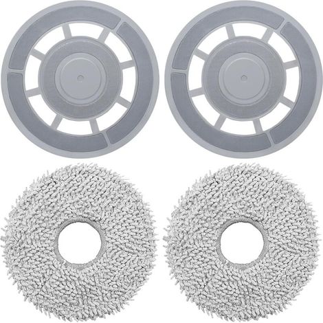 Plaques de rechange avec support pour robot aspirateur laveur Roborock Q Revo S/Q Revo/Q Revo Maxv/Q Revo Pro – microfibre, lot de 4