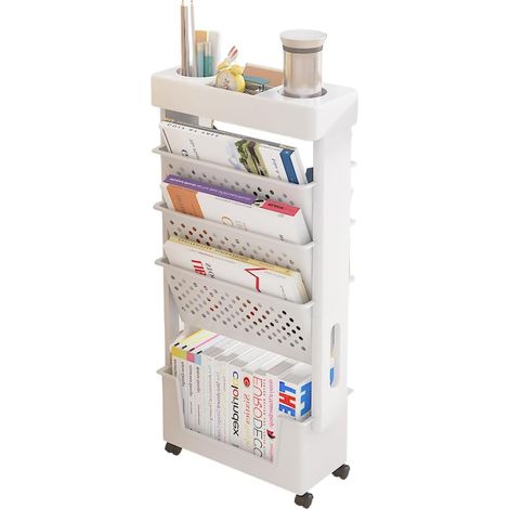 Bibliothèque Mobile avec Roue, étagère Amovible, Chariot Enfant (1/5)