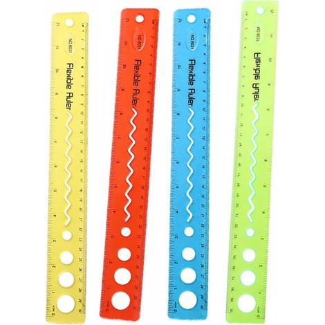 Règles flexibles de 30 cm, lot 4, en plastique transparent (1/5)