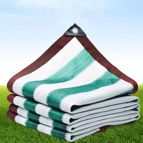 Voile Ombrage,HDPE Toile D'ombrage Pergola Serres Filet D'ombrage,Protection Rayons 80-95% UV Filet D'ombrage,pour La Couverture VéGéTale/Jardin/Voitures/Terrasse/Camping,Vert/Blanc,3x6m (1/4)