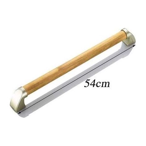 Bois Barre de Maintien Douche et WC pour Handicape Barre D'appui Salle de Bain Étanche Antidérapant Poignée de Baignoires pour Personnes âgées White wood-54cm,1pcs (1/3)