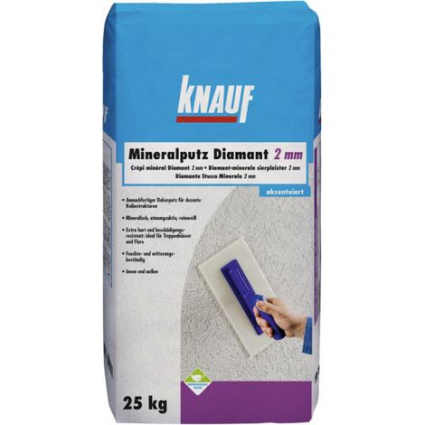Knauf Mineralputz Diamant 25 kg 2 mm Körnung reinweiß Putze (1/2)