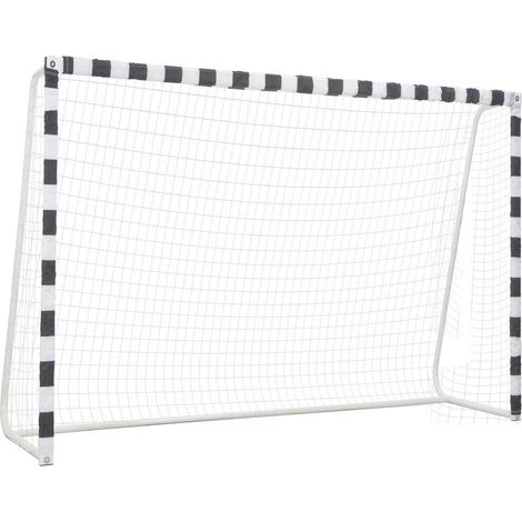 Fußballtor 300 x 200 x 90 cm Metall Schwarz und Weiß