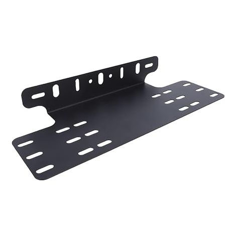 Support de Montage de Plaque D'immatriculation Universel, Support de Plaque Avant en Acier pour Lampe de Travail LED Tout-Terrain, Barre D'éclairage, Camion Noir SUV (1/5)