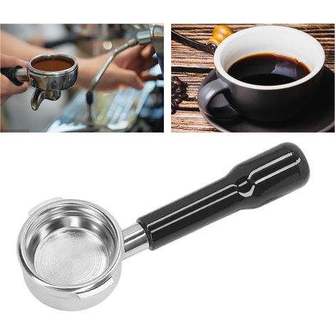 Universalgriff für Breville Series 9 Kaffeemaschinen, 58 mm Durchmesser, mit zwei Griffen, bodenloser Edelstahlgriff (Modell C2, schwarzer Kunststoff) (1/5)