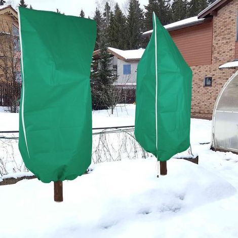 Lot de 3 housses d'hiver pour plantes vertes, tissu non tissé anti-gel, protection végétale extérieure (1/5)