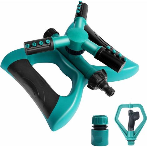DEESSE SHOP - Arroseur de jardin Sea Pioneer, arroseur automatique d'eau de pelouse à 360 degrés, système d'arrosage rotatif à 3 bras pour grande pelouse avec (1/5)