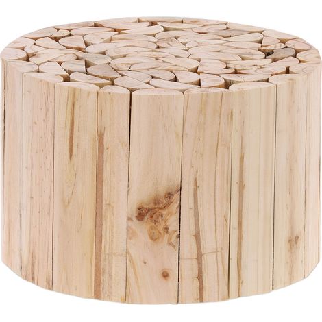 Relaxdays Wooden Flower Stool, Untreated Fir Wood, Plant and Decorations Holder, for Indoors Use, HxD: 20 x 30 cm Brown (1/5)