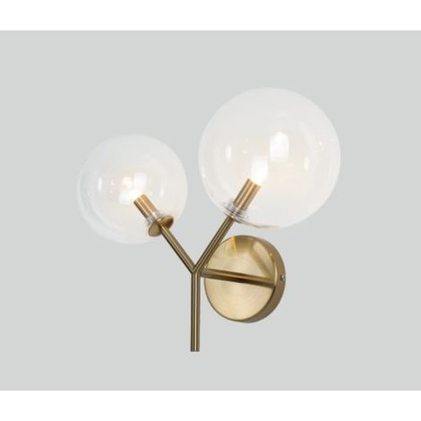 Applique LOLLIPOP ottone 2 sfere vetro 2xG9 Maxlight