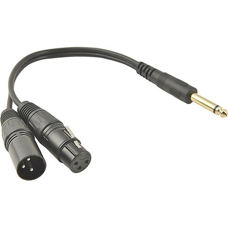 XLR male + XLR female 6.35 rpm audio adapter cable for microphones, portable speakers and amplifiers. (1/5)