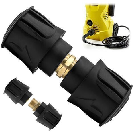 ALLIANDISLot de raccords de tuyau M22 à dégagement rapide pour nettoyeur haute pression Karcher Nilfisk Lavor Greenworks K2-K3 Filetage de 14 mm, (1/5)