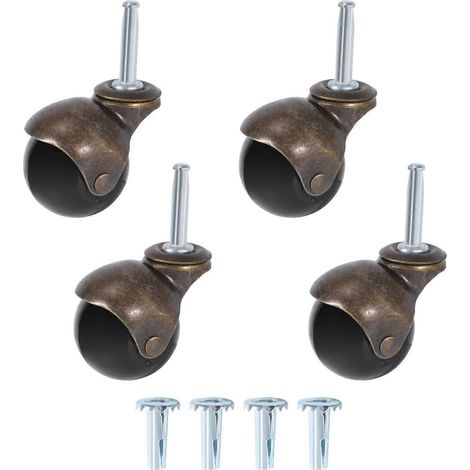 4er-Pack 2-Zoll-Kugelgelenkrollen mit Sockeln, für Möbel, Sofa, Stuhl