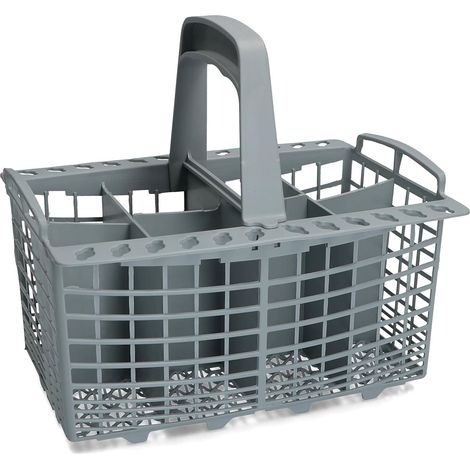 1 - Panier à couverts - Accessoire lave-vaisselle - 8 compartiments - Compatible marques multiples - Gris - 22x13x12 cm (1/5)