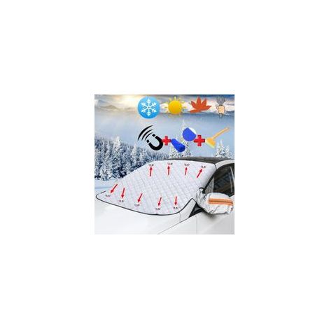 Couverture Pare-Brise Voiture 145 x 116cm, Bâche Pare Brise Protection 9 Magnétique Repliable, Universelle Couverture Pare Brise (Orange) (1/5)