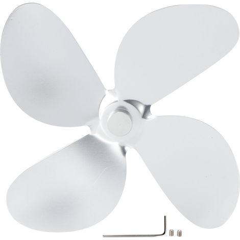 Accessoires de cheminée polyvalents, pales de ventilateur en alliage d'aluminium, 4 pales, pales de ventilateur de cheminée universelles, argent. (1/5)