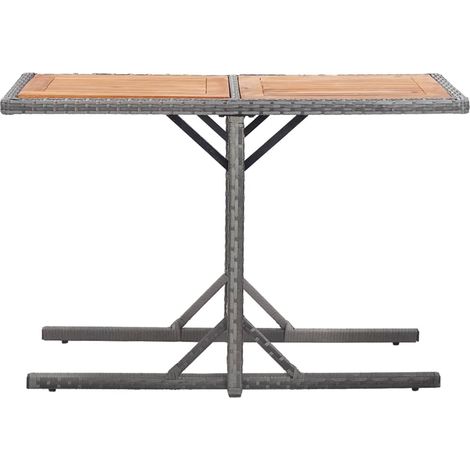 vidaXL Tavolo da Giardino Antracite in Polyrattan e Massello di
