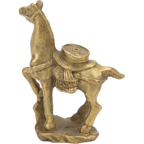Ornement de cheval en cuivre, statue artisanale rétro exquise et durable pour la décoration de bureau ou de salon. (1/5)