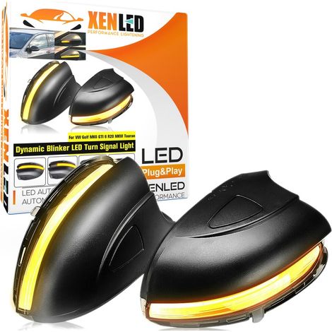 Répétiteurs Rétro LED Dynamique Défilant GOLF VI / Touran - Bande Claire - Avec prédécoupe - Homologué ECE (1/5)