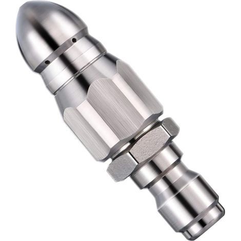 High-pressure stainless steel cleaning nozzle for unclogging drains (for 1/4" hose), for pressure washer, back jet nozzle/rocket nozzle (1/5)