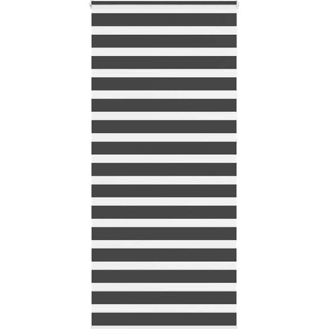 Doppelrollo Schwarz 100x230 cm Stoffbreite 95,9 cm Polyester