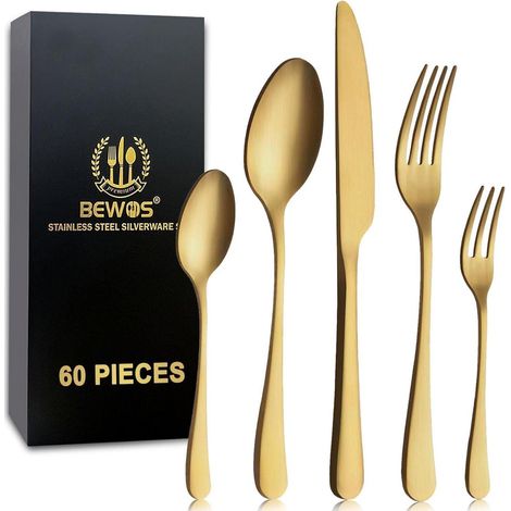 Besteck 60teilig 12Personen 60 St&xFCck Gold Besteck 60 St&xFCck (1/5)