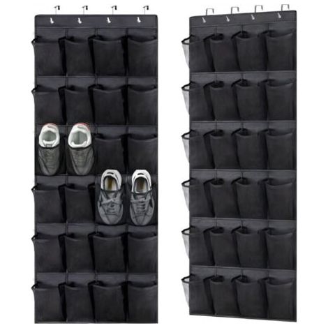 Sac de rangement pour chaussures noir suspendu, 56150cm, lot de 2, fixation murale, pour usage domestique. (1/5)