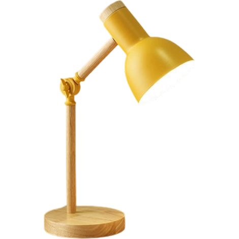 Lampe de chevet - lampe de table en bois, lampe de table créative et flexible (jaune) (1/5)