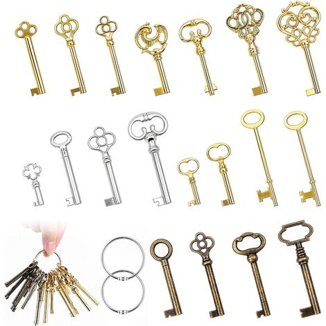 19 Pièces Clés Squelette Universelles pour Meubles Antiques (1/5)