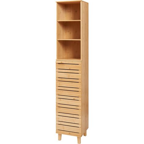 Mobile bagno a colonna in bambù 180 x 33 x 30 cm naturale 030009949