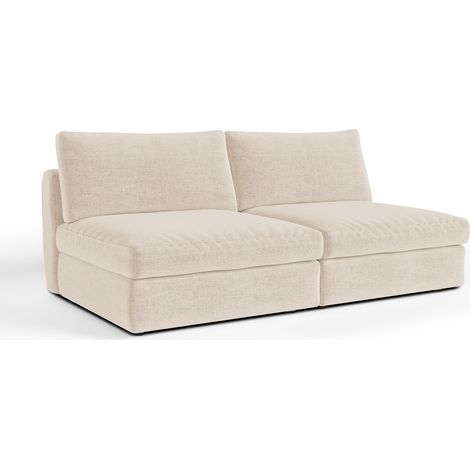 Canapé modulable 3 places en tissu tramé toucher doux (1/5)