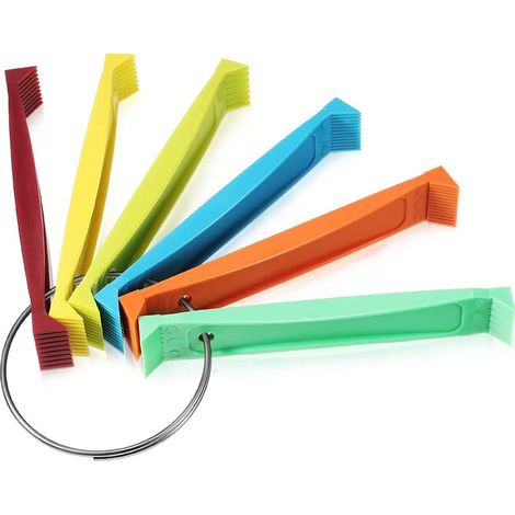 Set di 6 pettini-fin FCR6 per aria condizionata, con 12 spaziatura diversa la maniglia ring. Raddrizzare le alette dell'evaporatore e del condensatore per ottenere prestazioni ottimali. (1/5)