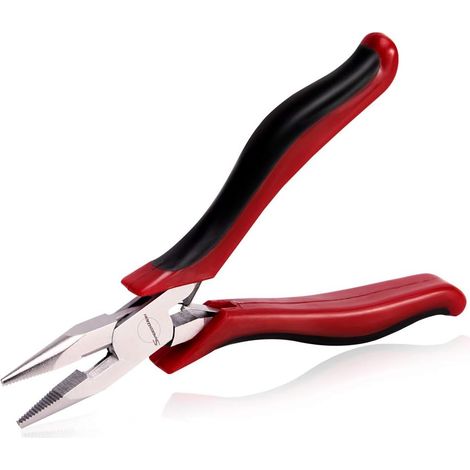 Pince à long bec de 12,7 cm Micro pince coupante latérale avec ressort multi-usage Mini pince fine de précision fonctionnelle de bijoux Outil de fabrication de bijoux dentelées en acier (1/5)