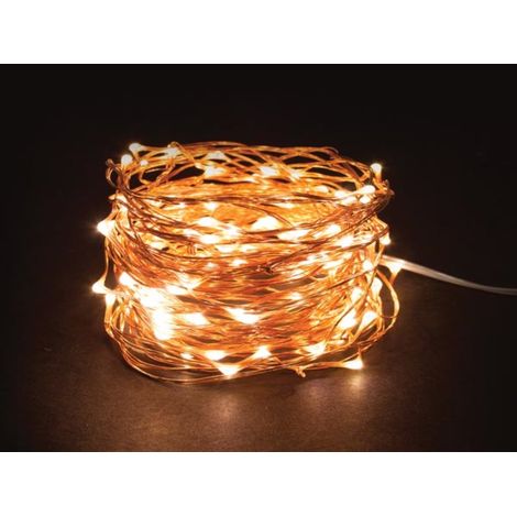 Microlight Led - 12 M - 120 Lámparas Blancas Cálidas - Hilo de Cobre - 4.5 V