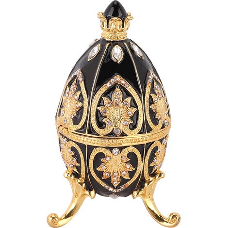 Œuf de Pâques en Acier Unique Style Royal avec Strass pour Décoration (1/5)