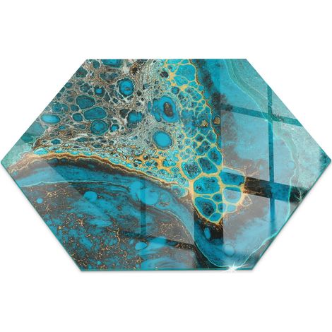 Plaque en verre trempé pour cheminée protection contre les braises et étincelles Motif organique abstrait h40 cm (1/5)