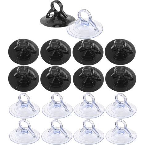 Ventouse 45 mm, 60 pièces, ventouses PVC transparentes, ventouses noires, ventouses plastiques sans crochets, ventouses pour salles de bain, fenêtres, pare-soleil de voiture (1/3)