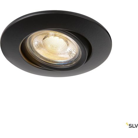 Encastré plafond intérieur rond noir 230V EASY-INSTALL QPAR51 - SLV 1003344 (1/5)
