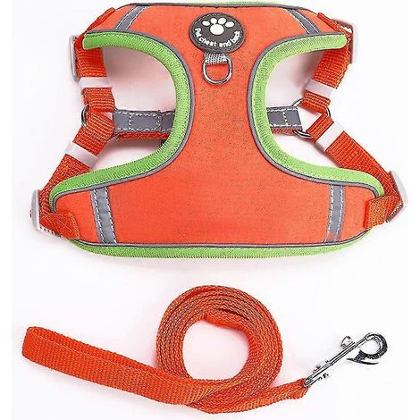 Correa pectoral para mascotas de gamuza colorida - Correa reflectante grande para perros en contraste (1/4)
