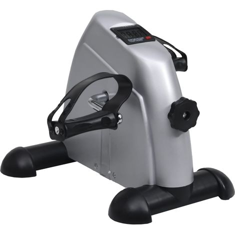 vidaXL Mini Cyclette Fitness con Volano in Plastica Argento (1/5)