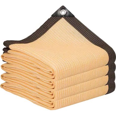 Toile d’ombrage – Filet beige résistant aux UV avec œillets, voile d’ombrage extérieur pour serre, jardin, patio, arrière-cour, piscine, plantes (1/5)