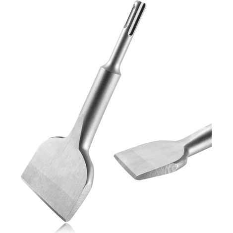 Burin SDS PLUS Carrelage, Burin Plat Carrelage 165mm x 75mm, Burin Courbure à 25°, Ciseau à Carrelage Professionnel (1/5)