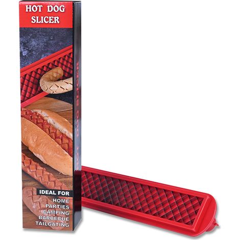 Coupe-saucisses acier inoxydable hot-dog, poignée ergonomique, maison restaurant barbecue Label (1/5)