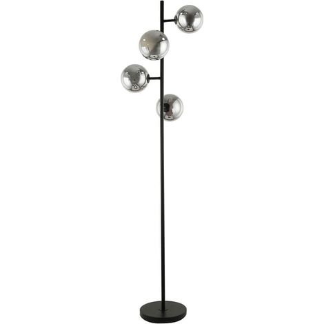 HOME DELUXE Lampadaire en verre VIOLA - Gris fumée (1/2)