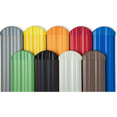 Capuchons de clôture ronds PVC clôture de jardin planche de balcon plusieurs couleurs PZKR: PZK-10 - Gris (1/5)